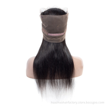 One Donor Wholesale 10 A Grade Lace Frontal Weaves Peruvian Hair 360 Degree Pre Plucked Frontal Closure